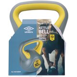 Umbro kettlebell uteg 10 kg – kompozitni, ergonomska ručka, ravna baza, sivo-žuti | shoptok.hr