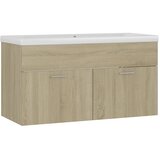 vidaXL Omarica za umivalnik z vgradnim umivalnikom sonoma hrast, (20919264) | Shoptok.si