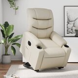 Maison Chic Električni naslanjač - Relax naslanjač s funkcijo vstajanja krem umetno usnje, (22061164) | Shoptok.si