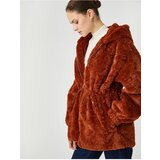 Koton Şahika Ercümen X - Oversized Hooded Plush Coat | shoptok.hr