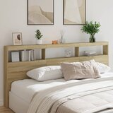 Ormarić za uzglavlje s LED svjetlima boja hrasta 220x17x102 cm | shoptok.hr
