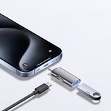 INF Adapter TYPE-C na USB 3.0 + TC polnjenje OTG, ovalna oblika - hiter prenos podatkov in hitro polnjenje PD Grey, (5000276502) | Shoptok.si
