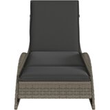  Ležaljka za sunčanje s jastukom siva 60x205x73 cm poliratan | shoptok.hr