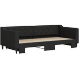  Dnevni krevet na razvlačenje crni 90 x 200 cm od tkanine | shoptok.hr