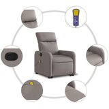  Električni masažni naslonjač na podizanje od tkanine smeđesivi | shoptok.hr
