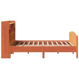 vidaXL Knjižna postelja brez vzmetnice vošč. rjava 140x200 cm borovina | Shoptok.si