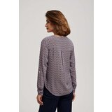 Marisse Patterned V-Neck Shirt In Light Blue | Shoptok.si