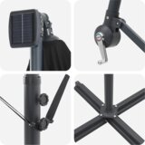 vidaXL Kantaliv dežnik z bananom s ključavnico Črna 294 x 294 x 248 cm | Shoptok.si