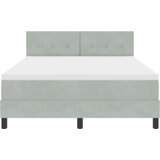  LED Box Spring Krevet Svijetlo siva 140 x 200 cm Baršun | Eponuda.com