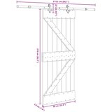  Klizna vrata NARVIK Prirodna i crna 85 x 210 cm (213,5 cm) | shoptok.hr