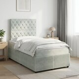  Boxspring krevet s madracem Svjetlosiva 120 x 200 cm Baršun - Svjetlosiva 120 x 200 cm Kristal s dugmadima Cijene