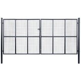 vidaXL mrežasta vrtna vrata od pocinčanog čelika 400 x 175 cm siva | shoptok.hr