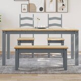 vidaXL Jedilna miza Panama siva 160x80x75 cm trdna borovina Cene