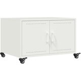 Maison Chic Klubska mizica - kavna mizica - Nizka mizica bela 68x50x43,5 cm jeklo, (21754570) | Shoptok.si