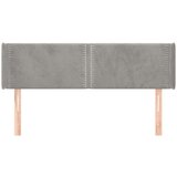  Uzglavlje s ušima svjetlosivo 147x16x78/88 cm baršunasto | shoptok.hr