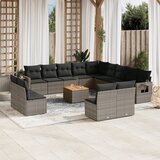 Maison Chic Seti vrtnega pohištva - Vrtna garnitura - Vrtni pohištvo set 14-delna z blazinami siv poli ratan, (21809067) | Shoptok.si