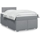 vidaXL Box spring postelja z vzmetnico svetlo siva 120x200 cm blago Cene