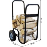 Kondela Voziček za drva, s kolesi, kovano železo, črn, RATER | Shoptok.si
