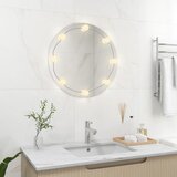  Zidno ogledalo s LED svjetlima okruglo stakleno | shoptok.hr