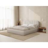 Windsor & Co Sofas bež oblazinjena zakonska postelja s prostorom za shranjevanje z letvenim dnom 140x200 cm juno – | Shoptok.si