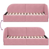 vidaXL Kotna postelja z vzglavjem Roza 100 x 200 cm Žamet | Shoptok.si