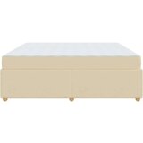  Konstrukcija postelje z vzmetnico krema 200 x 200 cm blago, (5000127499) | Shoptok.si