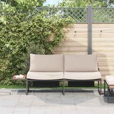  Vrtni kauč s jastukom Sivo-smeđa 200,5 x 70 x 85,5 cm Čelik | Eponuda.com