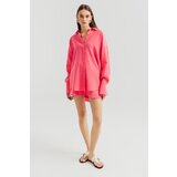 Legendww oversized zenska kosulja dugih rukava u roze boji | ePonuda.com