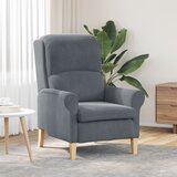 vidaXL Temno sivi naslanjač Temno siva Tkanina z lesenimi nogami Standard | Shoptok.si