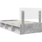  Konstrukcija postelje z vzglavjem Betonsko siva 90 x 190 cm, (5000102751) | Shoptok.si