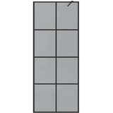  Zid za walk-in tuš Crna 80 x 195 cm Staklo otporno na udarce | shoptok.hr