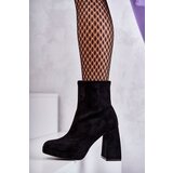 Boto Women's Suede Boots On High Heel Light black Ramira | Shoptok.si