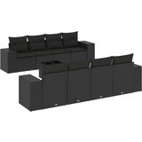 vidaXL 9-dijelni set vrtnih sofa s jastucima crni od poliratana | shoptok.hr