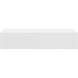 vidaXL Stenska polica s predali bel 80x33x17 cm inženirski les | Shoptok.si