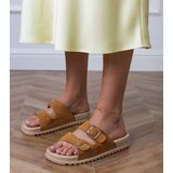 D/CEO Brown flat sandals with buckles on straps Sendi | Shoptok.si