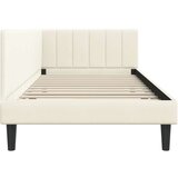  Kutni okvir kreveta s uzglavljem Krema 90 cm x 200 cm Baršun | shoptok.hr