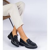 Gemre Black thick-soled moccasins decorated with rhinestones Linsol | shoptok.hr