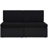 Poli modularni dvosjed od poliratana crni | shoptok.hr