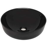 vidaXL Keramični umivalnik okrogel črne barve 41,5x13,5 cm | Shoptok.si