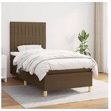 vidaXL Krevet s oprugama i madracem tamnosmeđi 90 x 190 cm od tkanine | shoptok.hr