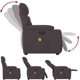 vidaXL Električni masažni naslonjač od tkanine tamnosmeđi | shoptok.hr