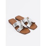 Sergio Leone Silver flip flops with square toe | Shoptok.si
