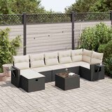 vidaXL 8-dijelni set vrtnih sofa od poliratana s jastucima crni | shoptok.hr