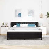  Krevet s opruga kutije s uzglavljem Crna 180 x 200 cm Baršun | shoptok.hr