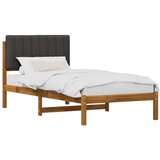  Krevetni okvir s tapiciranim uzglavljem Prirodna i tamnosiva - Prirodna i tamnosiva 75 x 190 cm | shoptok.hr