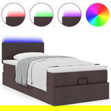 vidaXL Otomanski okvir kreveta s madraca tamnosmeđi 90x190cm tkanine | shoptok.hr
