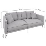 Ropez Svetlo siva sedežna garnitura iz šenilje 200 cm Freya – | Shoptok.si