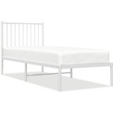  Metalni okvir krevet bez madraca s uzglavljem bijeli 75x190 cm | shoptok.hr