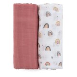 Petite & Mars Misty plenice iz blaga Rose Rainbows 120 x 120 cm 2 kos Cene