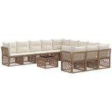 vidaXL Vrtna sedežna garnitura 12 pcs Bež poli ratan, (5000271234) | Shoptok.si
